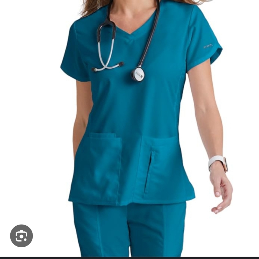 Grey's Anatomy Barco Blue Scrub Top NWT |  Sz Small